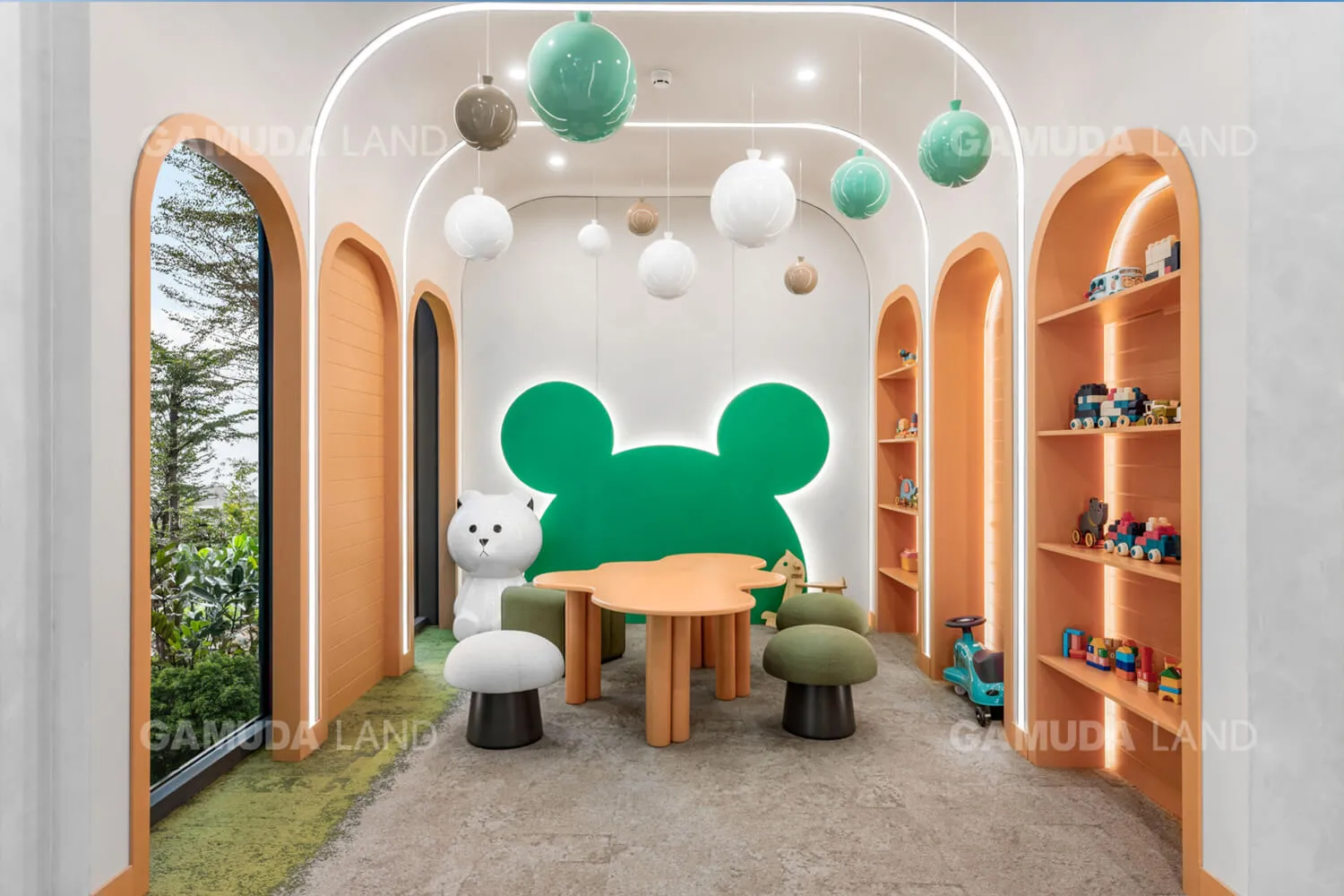 Children's play corner at the sales gallery